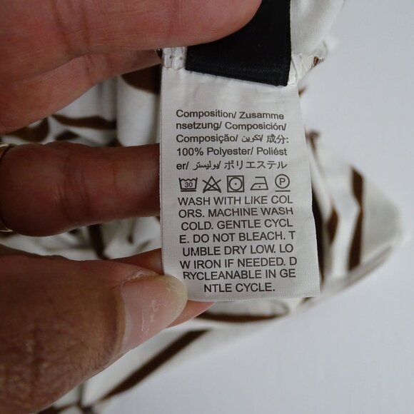 Shein Striped Cream Brown Pullover Sheath Dress Women Size XL 12 Sleeveless - Picture 7 of 11